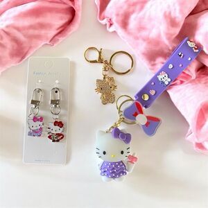 New Four (4) Hello Kitty Keychain/Bag Charm Bundle